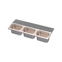 product of Krowne KR-UMGT-3 Royal Series 21" Stainless Steel Garnish Tray With (3) Condiment Cups, NSF
