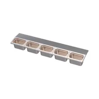 product of Krowne KR-UMGT-5 35" Garnish Tray with Five Stainless Steel Condiment Cups, NSF