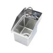 product of Krowne HS-1220 12" Drop-In Hand Sink with Faucet - 20 gauge / 3 Splashes