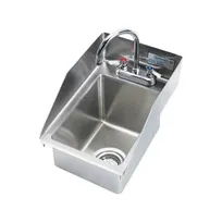 product of Krowne HS-1225 12" Drop-In Hand Sink with Faucet - 20 gauge / 3 Splashes