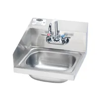 product of Krowne HS-2-LS 15" Wall Mounted Hand Sink with Faucet - 20 gauge / Back & Left Splashes