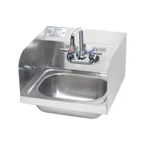 product of Krowne HS-26L 15" Wall Mounted Hand Sink with Faucet - 20 gauge / 3 Splashes