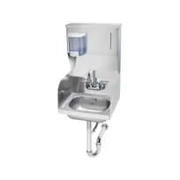 product of Krowne HS-33 16" Wall Mounted Hand Sink with Faucet, Soap & Towel Dispenser - 20 gauge / 3 Splashes