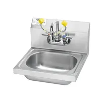 product of Krowne HS-36 15" Wall Mounted Hand Sink with Faucet & Eye Wash - 20 gauge