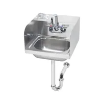 product of Krowne HS-5 15" Wall Mounted Hand Sink with Faucet & P-trap- 20 gauge / 3 Splashes