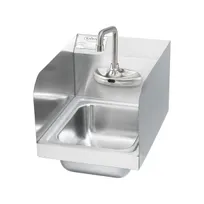 product of Krowne HS-65 12" Wall Mounted Hand Sink with e-Faucet & Battery Powered - 20 gauge / 3 Splashes