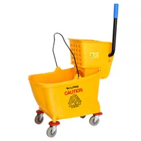 product of Alpine Industries ALP462 Mop Bucket Combo, 36 Qt., 14-3/16" x 33-7/16" x 24", Yellow, PVC Side Wringer