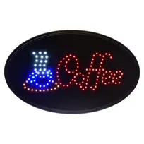 product of Alpine Industries ALP497-05 LED Coffee Sign, 23"W x 14"H, Black Frame/Glass, Flashing Chain & Switch