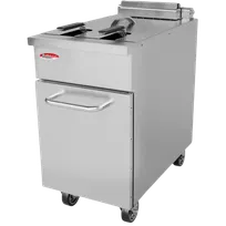product of BakeMax BMPLS7FE020 15.5" Floor Model Electric Deep Fryer Full Pot 50 Ibs 208V No Filter