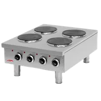 product of BakeMax BMPLS7KE020 Hot Plate, Electric, 24.09"W X 34.85"D X 14.29"H, (4) Burner