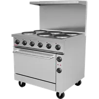 product of BakeMax BMPLS7KE031 Range, Electric, 36"W X 37.6"D X 57"H, (6) Burners