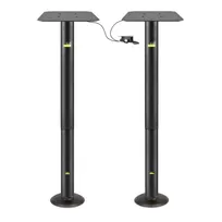 product of FLAT Tech CT7001 Adjustable Height Restaurant Table Base, 3" Dia. Pneumatic Columns, Black Powder Coat Finish, Bolt-Down, Steel
