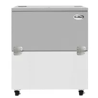 product of Koolmore KM-MC34-HDC 34" Milk Cooler, 8‑Crate (13"×11") Glass Doors, LED, Stainless, ETL‑Sanitation