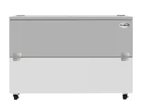 product of Koolmore KM-MC58-HDC 58" Milk Cooler, 16‑Crate Glass Doors, Steel Body, 4" Casters, ETL‑Sanitation