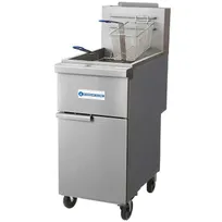 product of Standard Range SR-F4S-NG 15" Floor Model Natural Gas Split Pot Fryer w/ 50 Lbs, 120.000 BTU