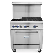 product of Standard Range SR-R36-24CB 36" Gas Restaurant Range w/ (2) Burners and 24" Charbroilers