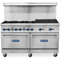 product of Standard Range SR-R60-24CB 60" Gas Restaurant Range w/ (6) Burners & 24" Charbroilers