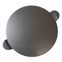 product of Winco GPS15H-G Old Stone 15" Glazed Pizza Stone with Handles, Round, Grey, Old Stone