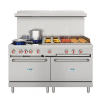 product of Koolmore KM-CRG364-NG Commercial Range, 60"W, (3) 20, 000 Btu Burners