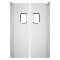 product of Koolmore KM-SWD36X2 Double Panel Traffic Door, Aluminum, 72"W x 84"H, Swing Door with 9"x14" Window