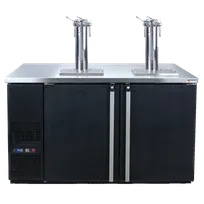 product of Micro Matic MDD58W-E-A 59" Black Keg Cooler, Faucets, Holds 8 1/6-Barrel Kegs Refrigerated Steel Top