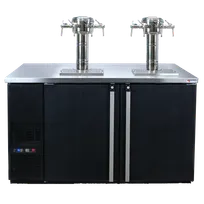product of Micro Matic MDD58W-E-E 59\" Black Wine Cooler Dispenser, Metal Top, Faucets, Eight 1/6-Barrel Kegs