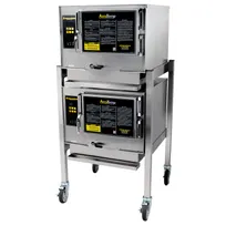 product of AccuTemp N31201E060 DBL 6 Pan Gas Boilerless Connected Steamer w/ Double Stacked, Stand Mounted