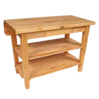 product of John Boos KIB03-O Kitchen Island Bar, 48"W x 38"D, Northern Hard Rock Maple, Oil Finish, 8" Drop Leaf, 15" Utensil Drawer