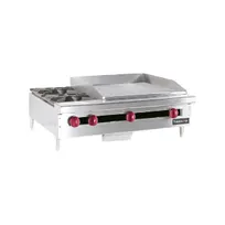 product of Therma-Tek TC48-2-36G-1 48" Countertop Gas Griddle/Hotplate Combo, 1" Steel Plate, 150.000 BTU