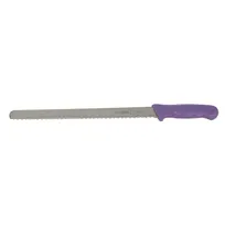 product of Winco KWP-121P 12" Allergen Free Purple Handle Stainless Steel Straight Bread Knife