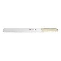product of Winco KWP-122 High Carbon Steel 12" Roast Beef Slicing Knife w/ White Polypropylene Handle