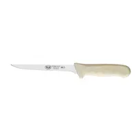 product of Winco KWP-61 Stäl 6" High Carbon Stainless Steel Narrow Boning Knife w/ White Handle