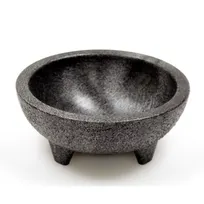 product of Winco PMSB-4 Molcajete Salsa Bowl Set, 4 oz Black Polypropylene BPA-Free Dishwasher Safe - 4/Pack