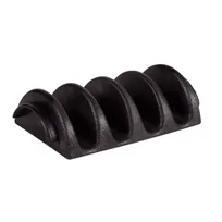 product of Winco PTS-4 Taco Server, 8" L x 5" W x 2.5" H, Holds 4 Tacos, BPA-Free Black Plastic, NSF - 2/Set