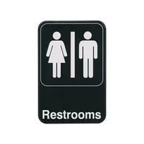 product of Winco SGN-603 Restrooms Sign - Black and White, 9" x 6" w/ Symbol