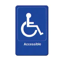 product of Winco SGN-653B Handicap Accessible Sign - Blue and White, 9" x 6" w/ Symbol