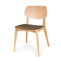 product of JustChair W74018-FSC German Beech Wood Frame Restaurant Side Chair with Veneer Back and Upholstered Seat