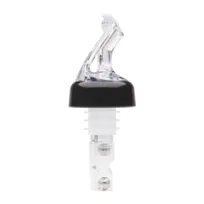 product of Winco BMP-5100C Bar Maid Clear 1 oz Liquor Pourer, Plastic, Black Collar, Flip-Top - 12/Pack