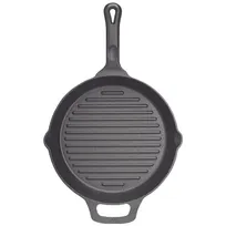 product of Winco CAGP-10R FireIron 10 1/4" Round Cast Iron Pre-Seasoned Induction Grill Pan