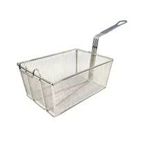 product of Winco FB-35 Nickel Plated 13-1/4" x 9-1/2" Rectangular Fry Basket w/ Gray Handle