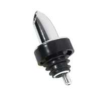 product of Winco PP-C Liquor Pourer - Free-Flow, Chrome-Plated Spout, Silver Finish, Black Collar - 1 Dozen
