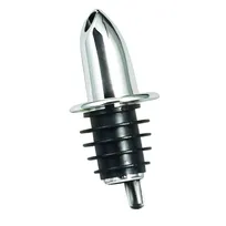 product of Winco PP-NC Fast Flow Liquor Pourer, Chrome Silver Spout, Breather Tube, Cork, No Collar - 1 Dozen