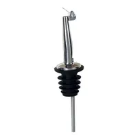 product of Winco PPM-4C Liquor Pourer, Free Flow, Stainless Silver Tapered Spout with Flip Cap, Cork - 1 Dozen