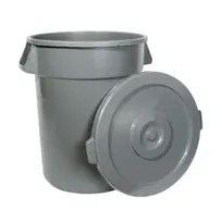 product of Winco PTC-20G Round Trash Can, 20-Gallon, 20"L x 19-1/4"W x 22-5/6"H, Heavy-Duty HDPE Gray