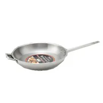 product of Winco SSFP-12 12-1/2" Stainless Steel Induction Ready Fry Pan with Riveted Handles