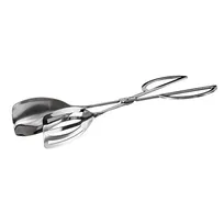 product of Winco ST-10S Salad Tongs, Slotted/Solid Spatula Scissor, 10", Stainless Steel