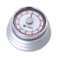product of CDN MT4-S Mechanical Timer, 1-Hour By Min, 2" Face, ABS Plastic, 430 Stainless Steel, Silver