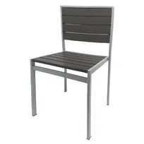 product of Oak Street OD-CM-TK-G Aluminum Outdoor Dining Chair, Gray Synthetic Teak, Steel Frame, Ladder Back