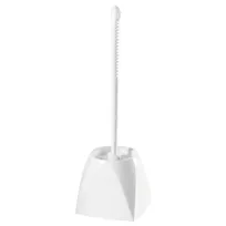 product of Winco BR-15SET Toilet Brush & Caddy Set, 15" OAL Brush, 4-1/2" Plastic Caddy, White Polypropylene