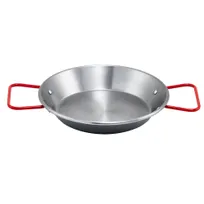 product of Winco CSPP-23 23.63" Polished Carbon Steel Paella Pan - Round